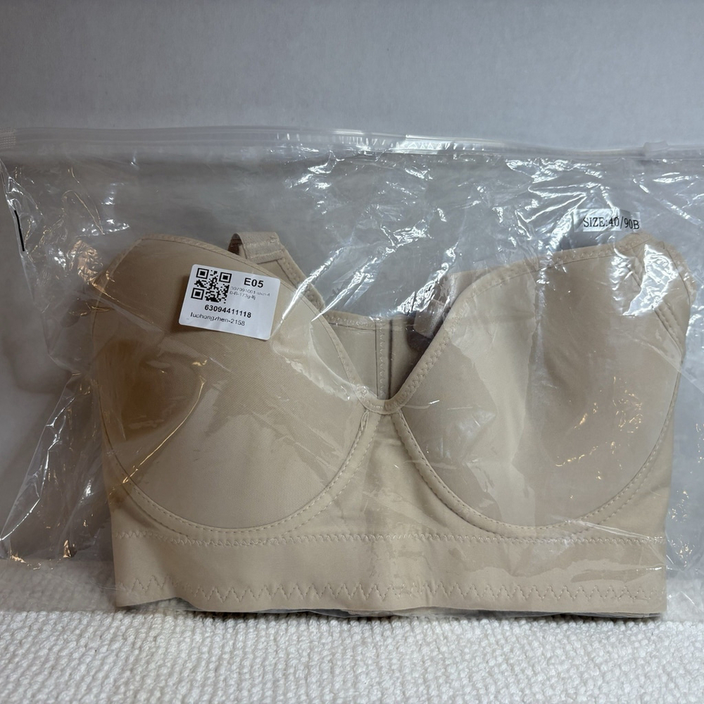 Shapedly Beige Back Smoothing Underwire Wide Strap Shaping Push Up Bra 40B NEW - Picture 3 of 6